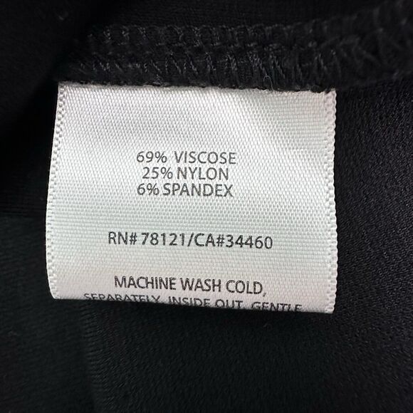 Eileen Fisher Pencil Skirt Sz Small Black Pull On Knee Length Viscose Back Vent - Picture 9 of 10